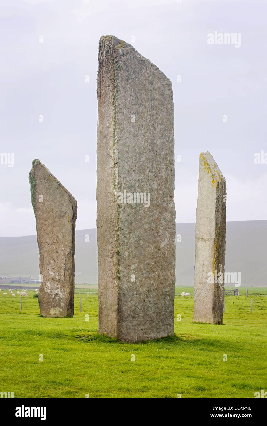Standing Stones of Steness, a Neolithic stone circle dating from 3100BC, Orkney Islands Scotland Stock Photo
