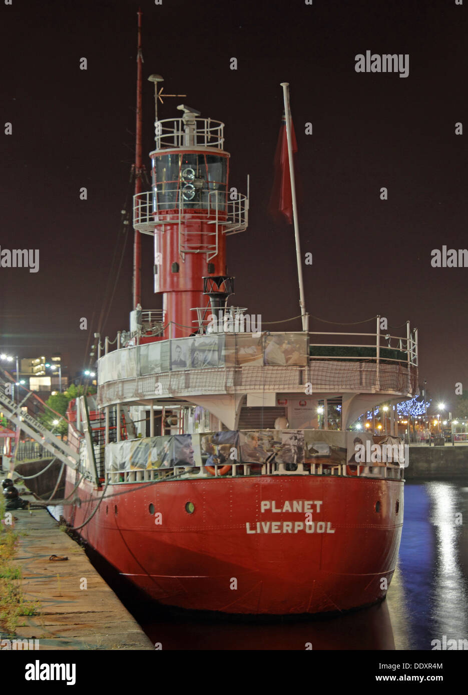 The Planet or LV23 Light Vessel, red lightship,Liverpool docks, Mersey Stock Photo