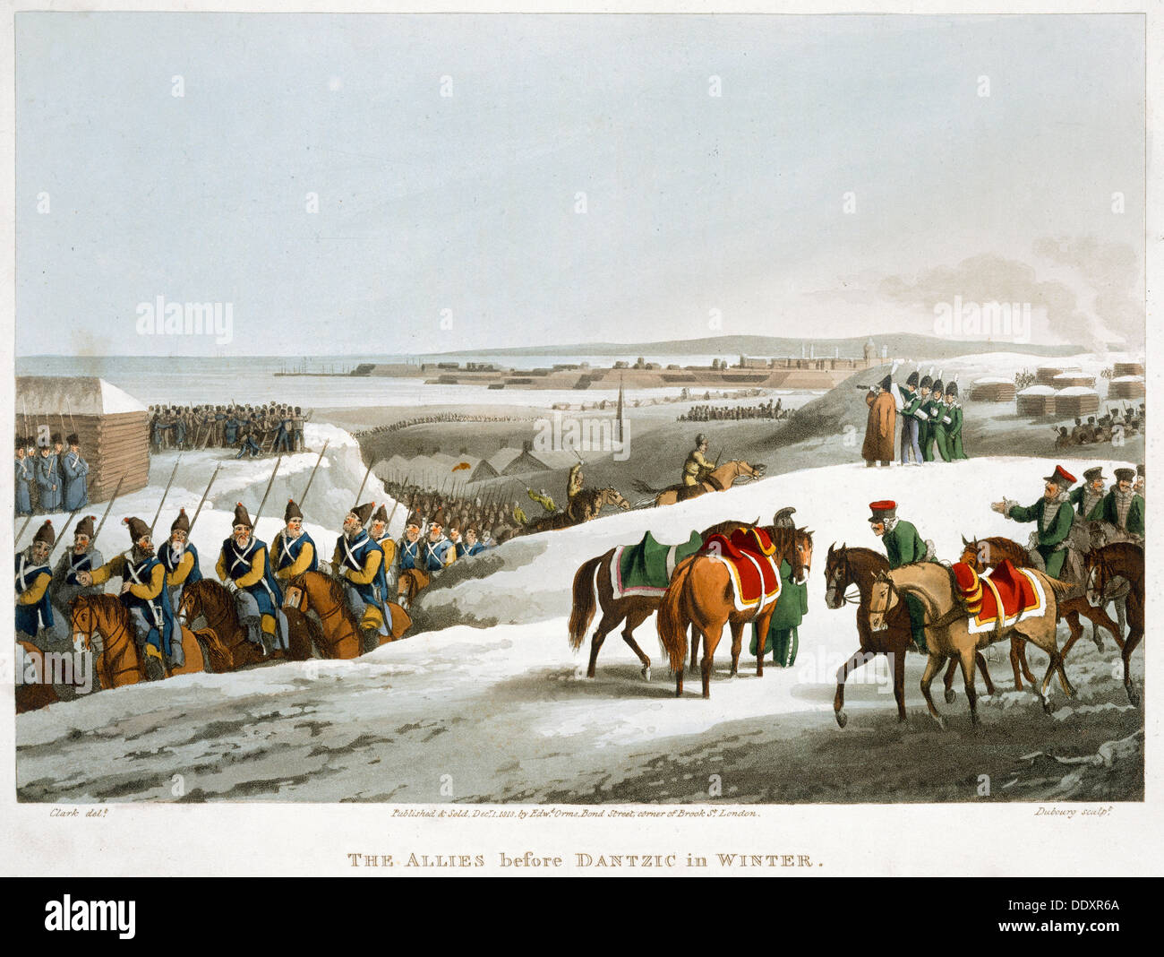 'The Allies before Dantzic in Winter', 1818. Artist: Matthew Dubourg Stock Photo