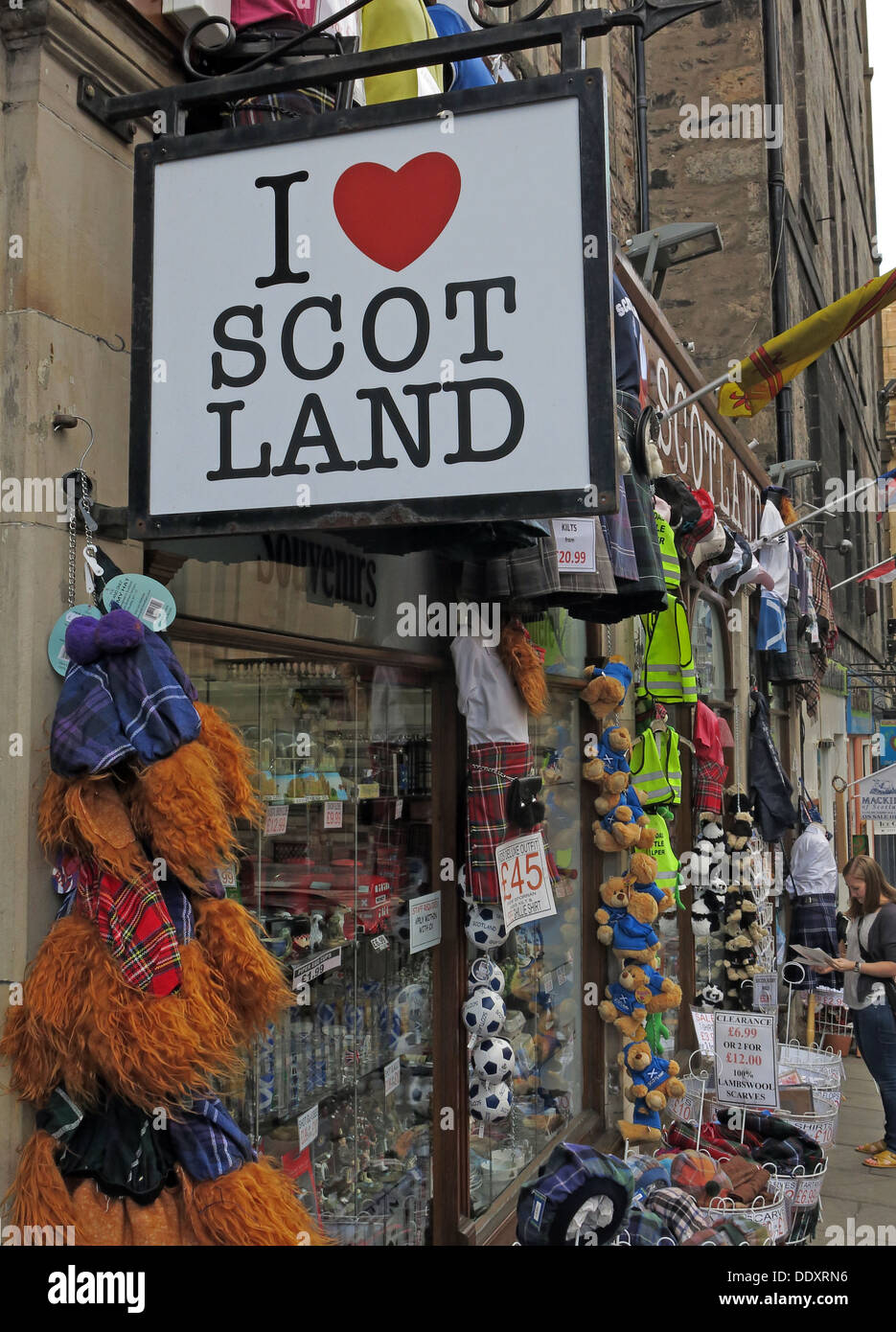 I love Scot Land shop Edinburgh Scotland UK Stock Photo
