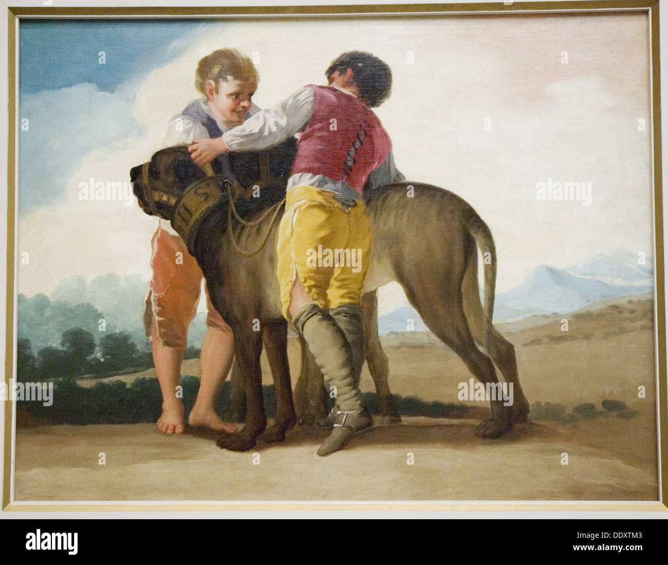 Boys with Mastiffs. 1786-1787. Francisco de Goya. Prado Museum. Madrid Stock Photo