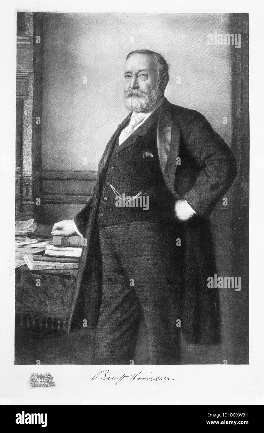 Benjamin Harrison, 23rd President of the United States of America, (1901). Artist: Unknown Stock Photo