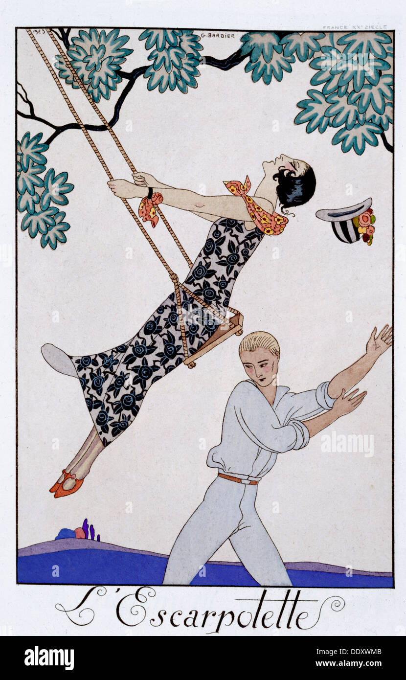 'The Swing', 1920s. Artist: Georges Barbier Stock Photo