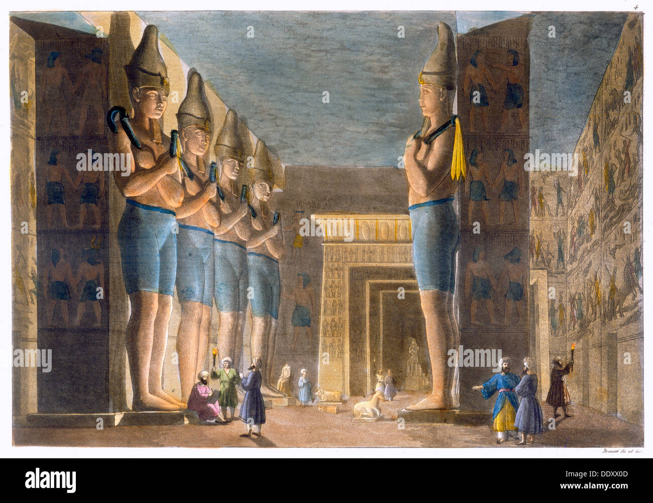 Temple of Rameses II, Abu Simbel, Egypt, c1820-1839. Artist: G Bramati Stock Photo