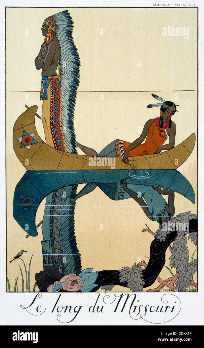 'The Length of the Missouri', 1922. Artist: Georges Barbier Stock Photo