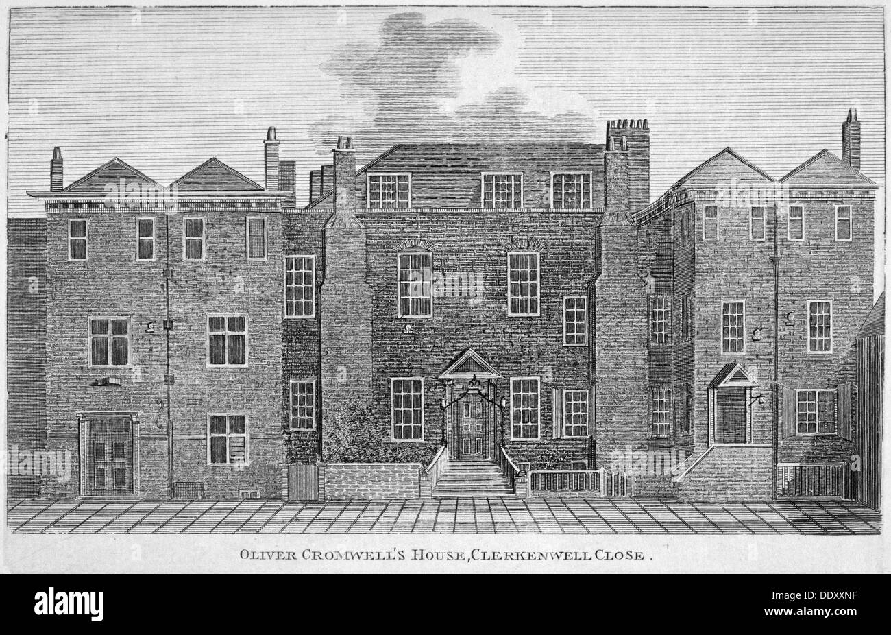 'Oliver Cromwell's House, Clerkenwell Close', London, 19th century. Artist: Unknown Stock Photo