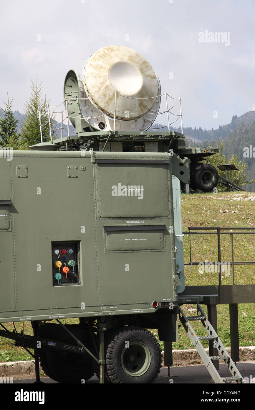 military radar to search for enemy airplane installed in a secret base