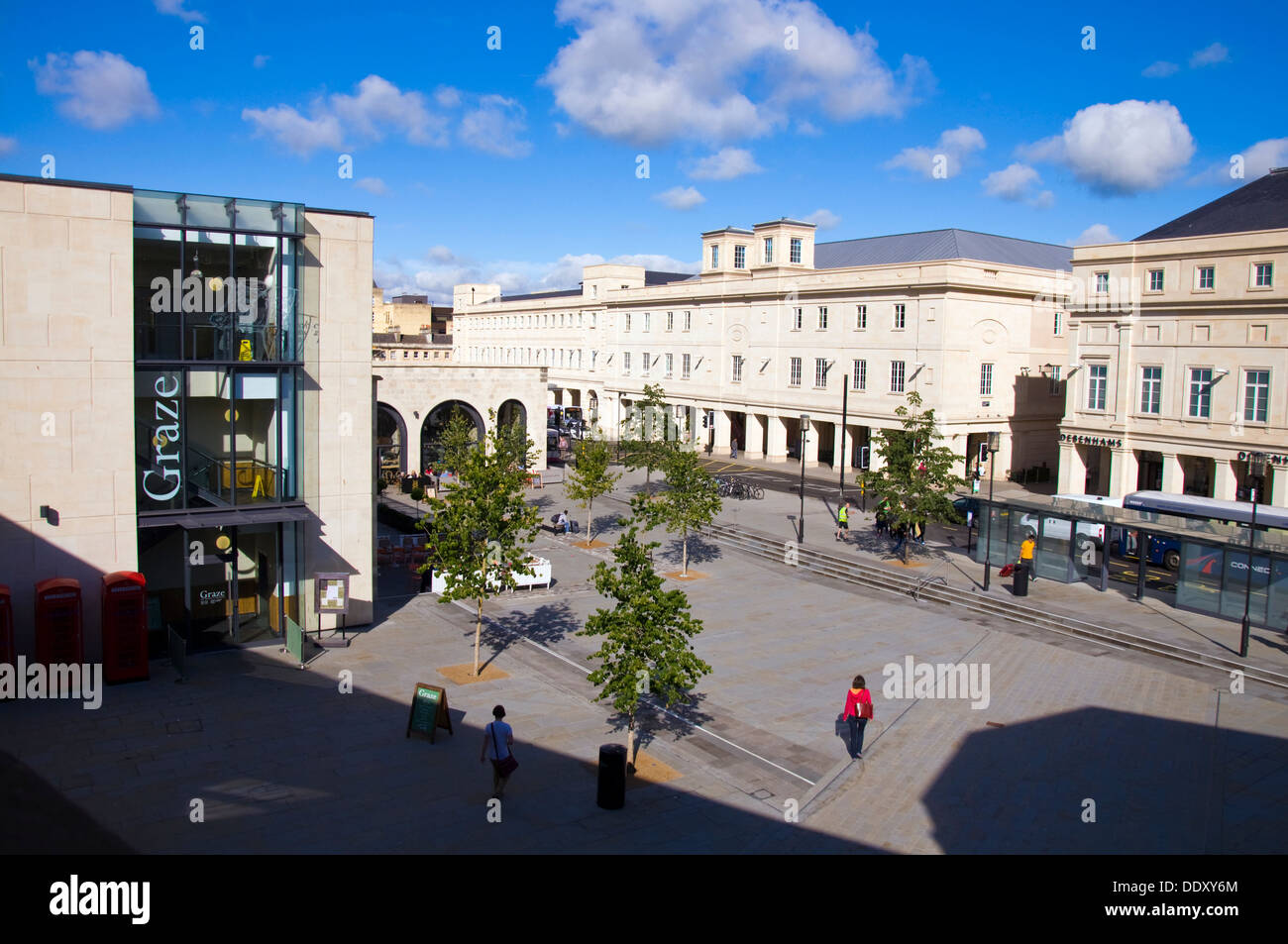 Station Plaza and Southgate shopping precinct in Bath Somerset Stock Photo