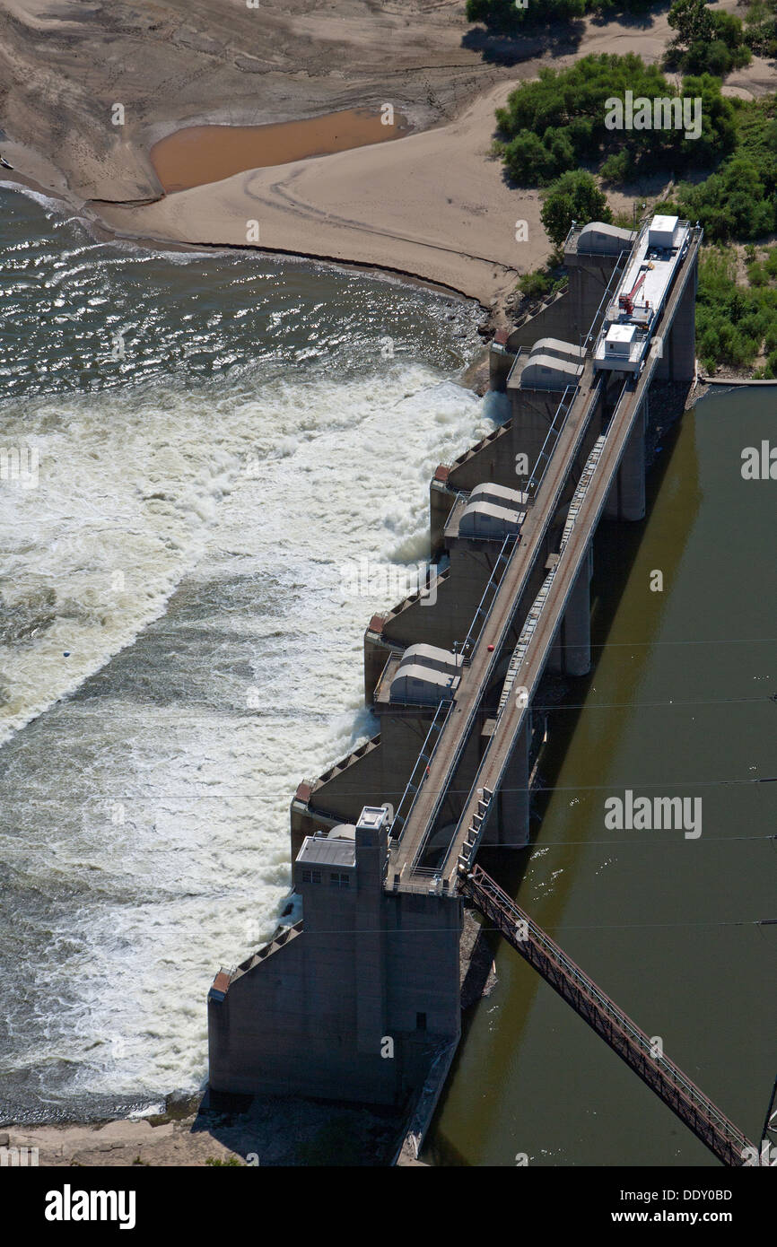 aerial photograph McAlpine Locks and Dam, Ohio River at Louisville