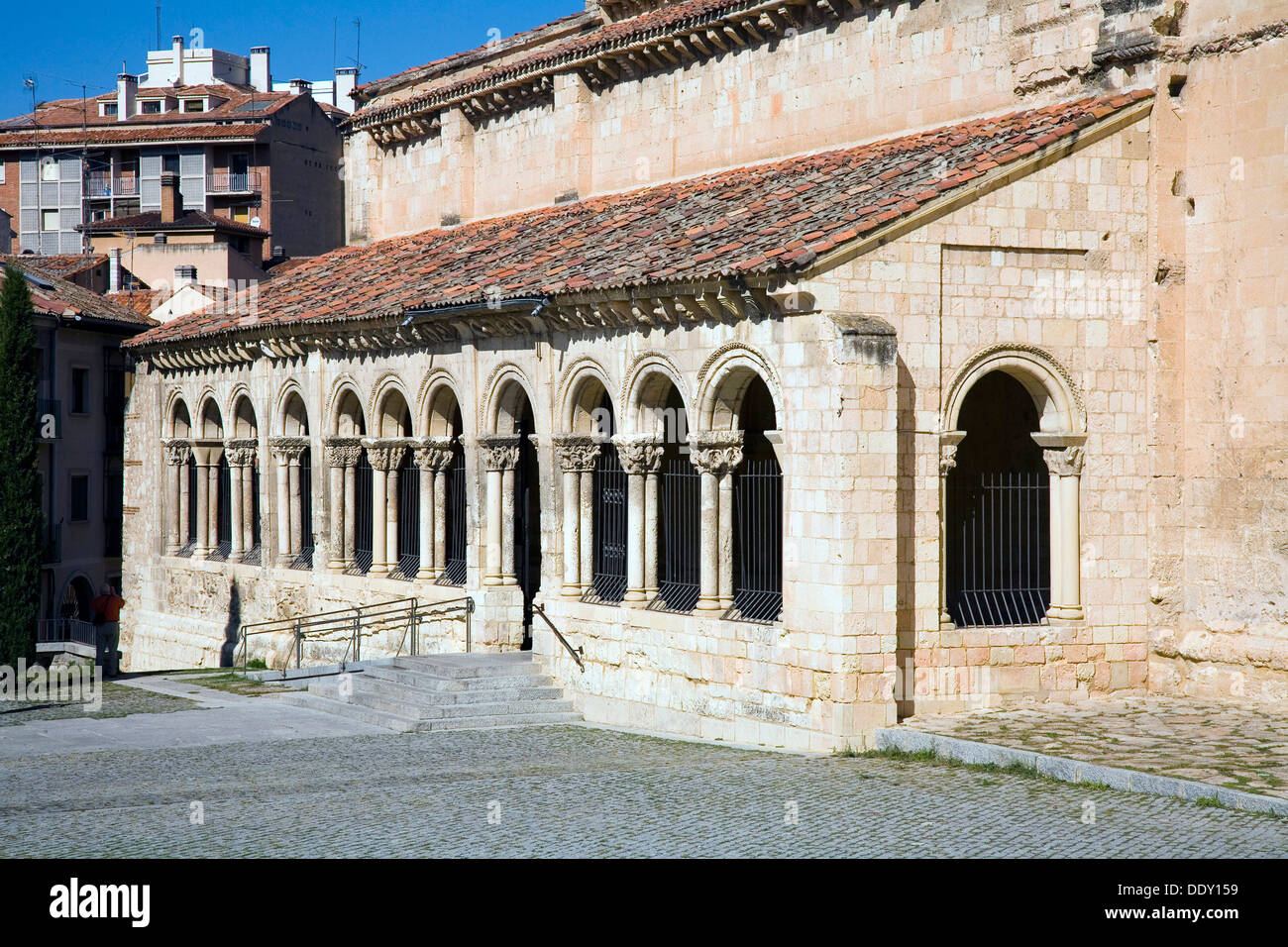 The atrium and portico of San Millan Church (Iglesia San Millan