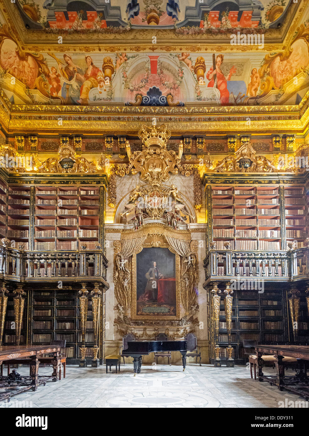 Biblioteca Joanina, historic university library, University of Coimbra Stock Photo