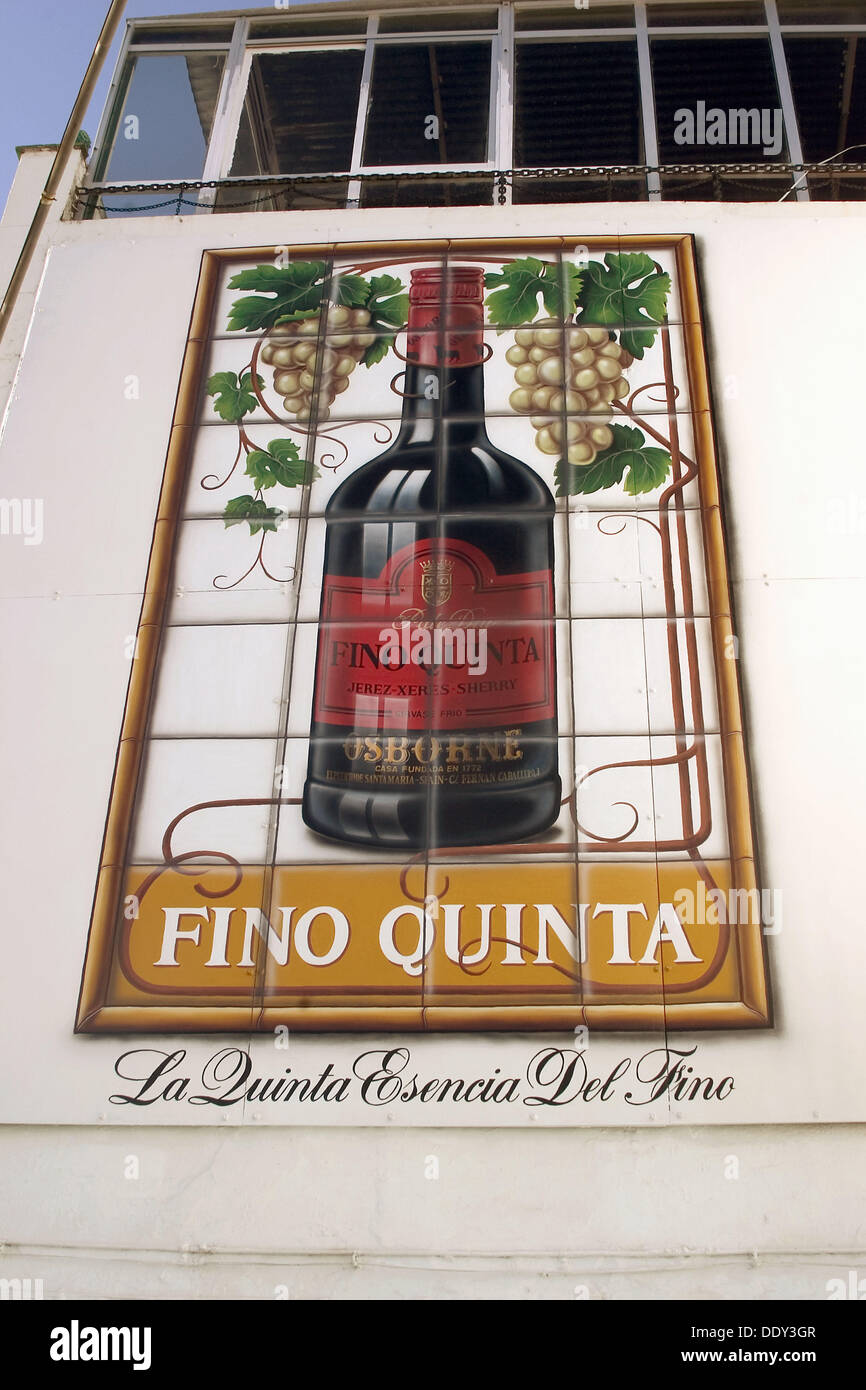 Wine advertising on wall, Calle Pozos Dulces. Puerto de Santa María