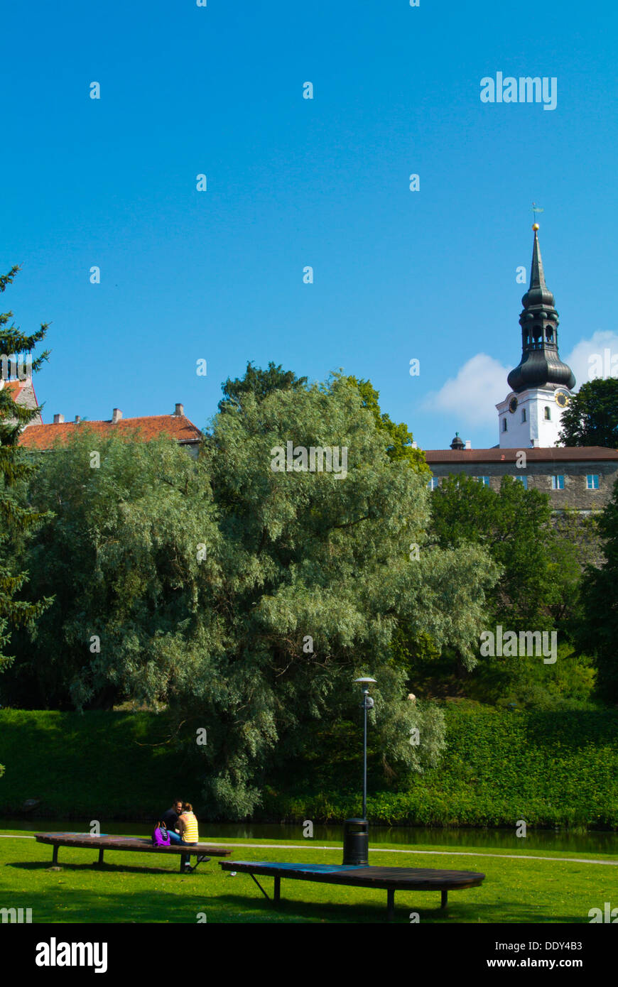 Toompark park outside old town walls Tallinn Estonia the Baltics Europe Stock Photo