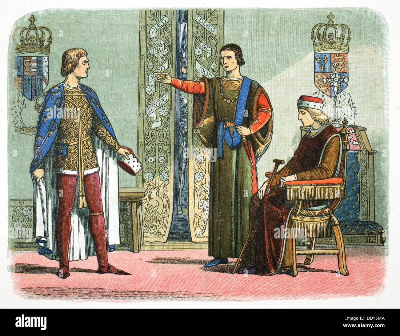 Henry VI of England and the Dukes of York and Somerset, 1450 (1864). Artist: James William Edmund Doyle Stock Photo