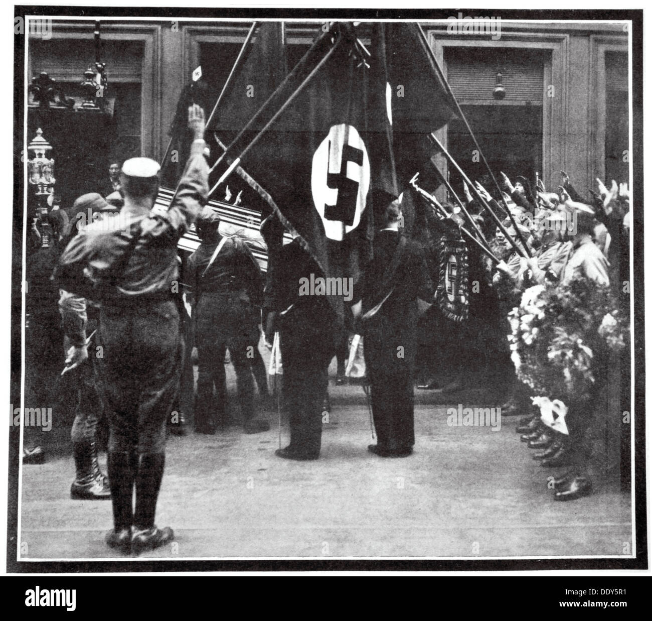Funeral procession for Horst Wessel in the Juedenstasse, Berlin, 1930