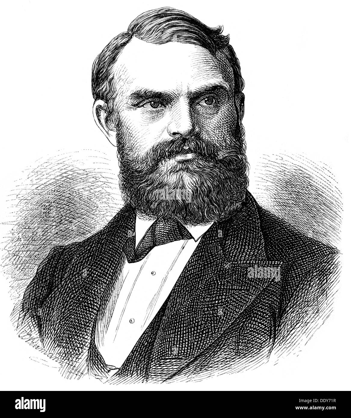Boehmert, Karl Viktor, 23.8.1829 - 12.2.1918, German journalist and economist, portrait, wood engraving, 19th century, Stock Photo
