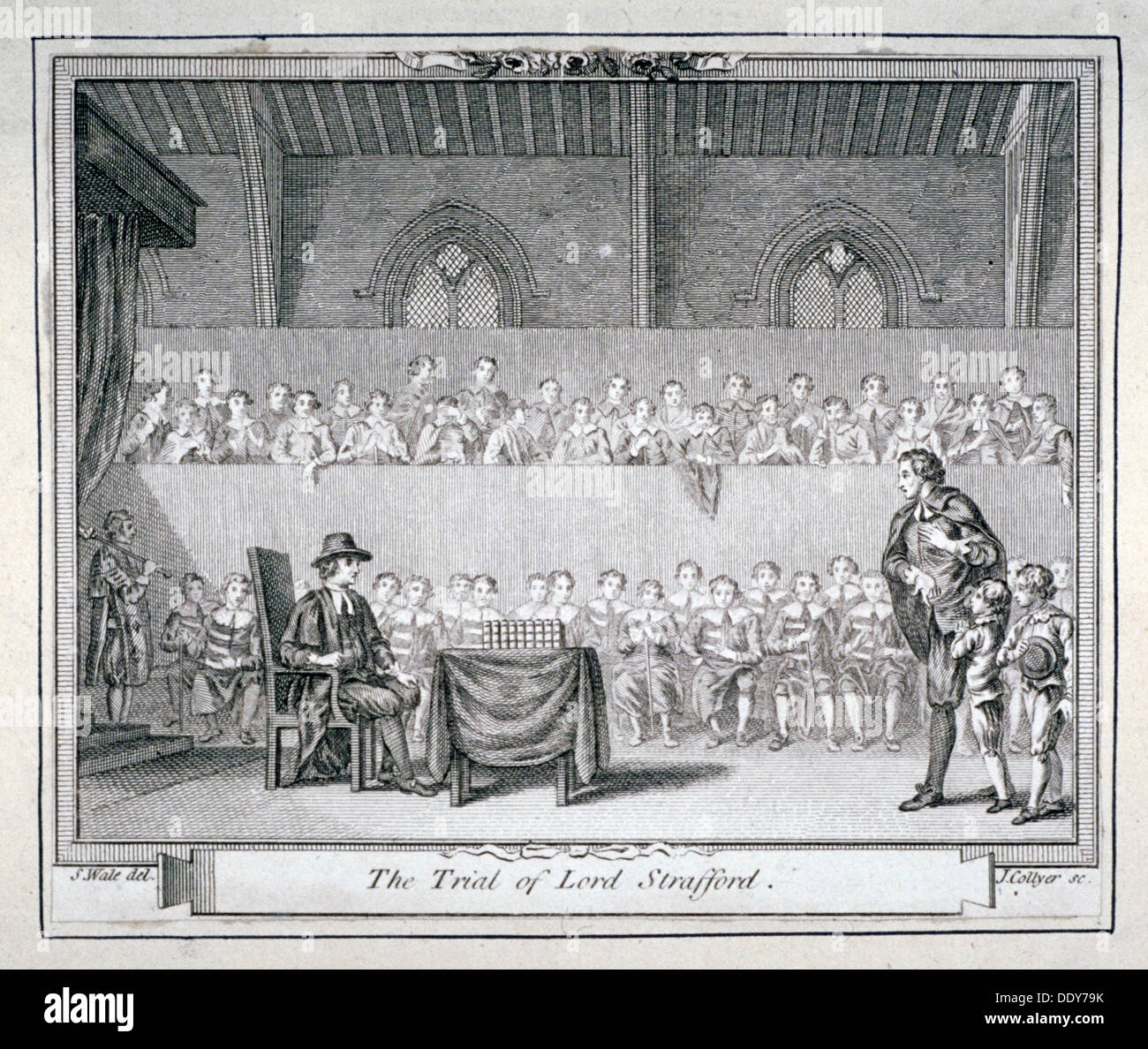 The Trial of Thomas Wentworth, Earl of Strafford, Westminster Hall, London, 1641 (c1750).            Artist: J Collyer Stock Photo