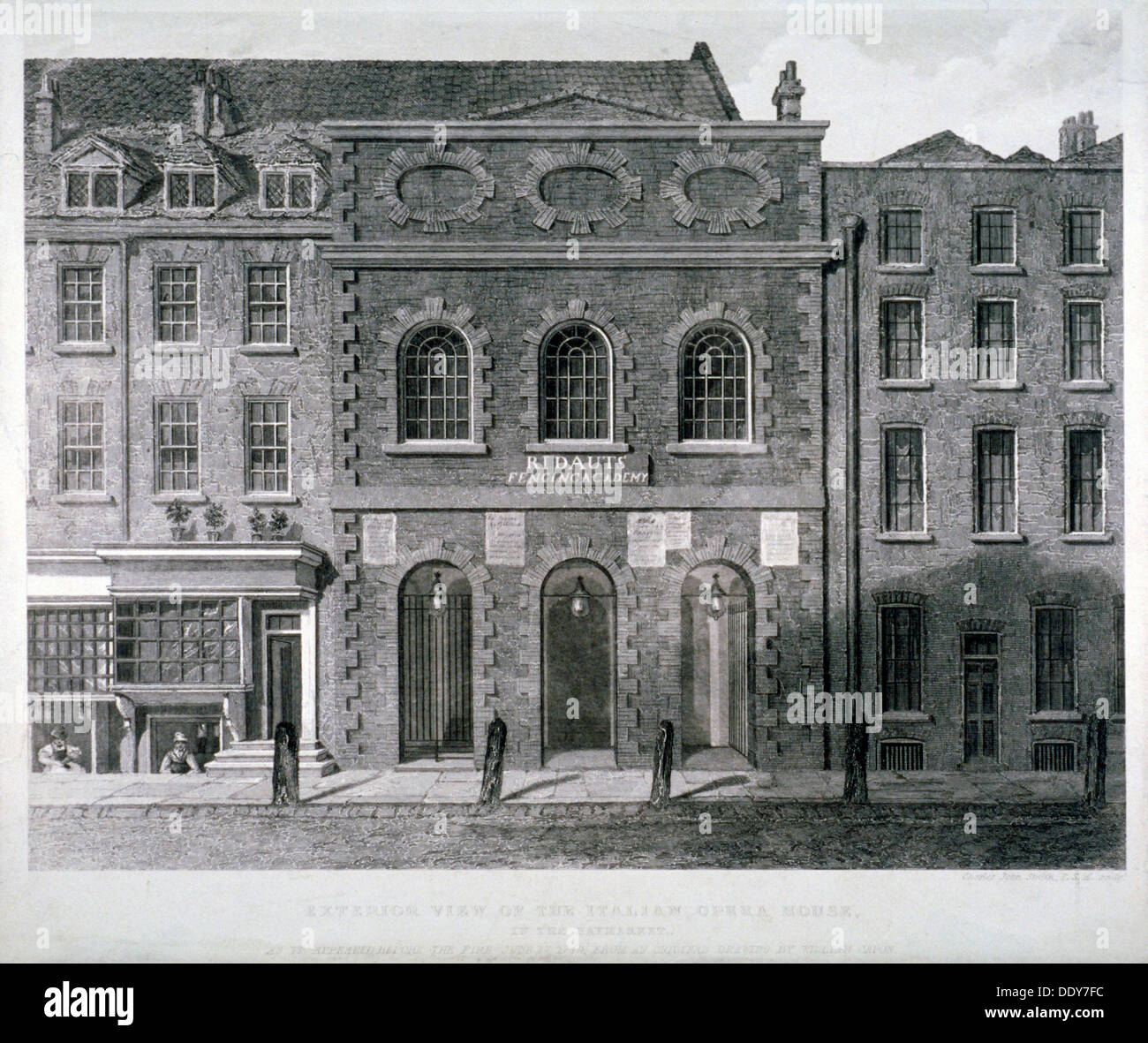 View of the King's Theatre, Haymarket, London, 1789.                                                 Artist: Charles John Smith Stock Photo