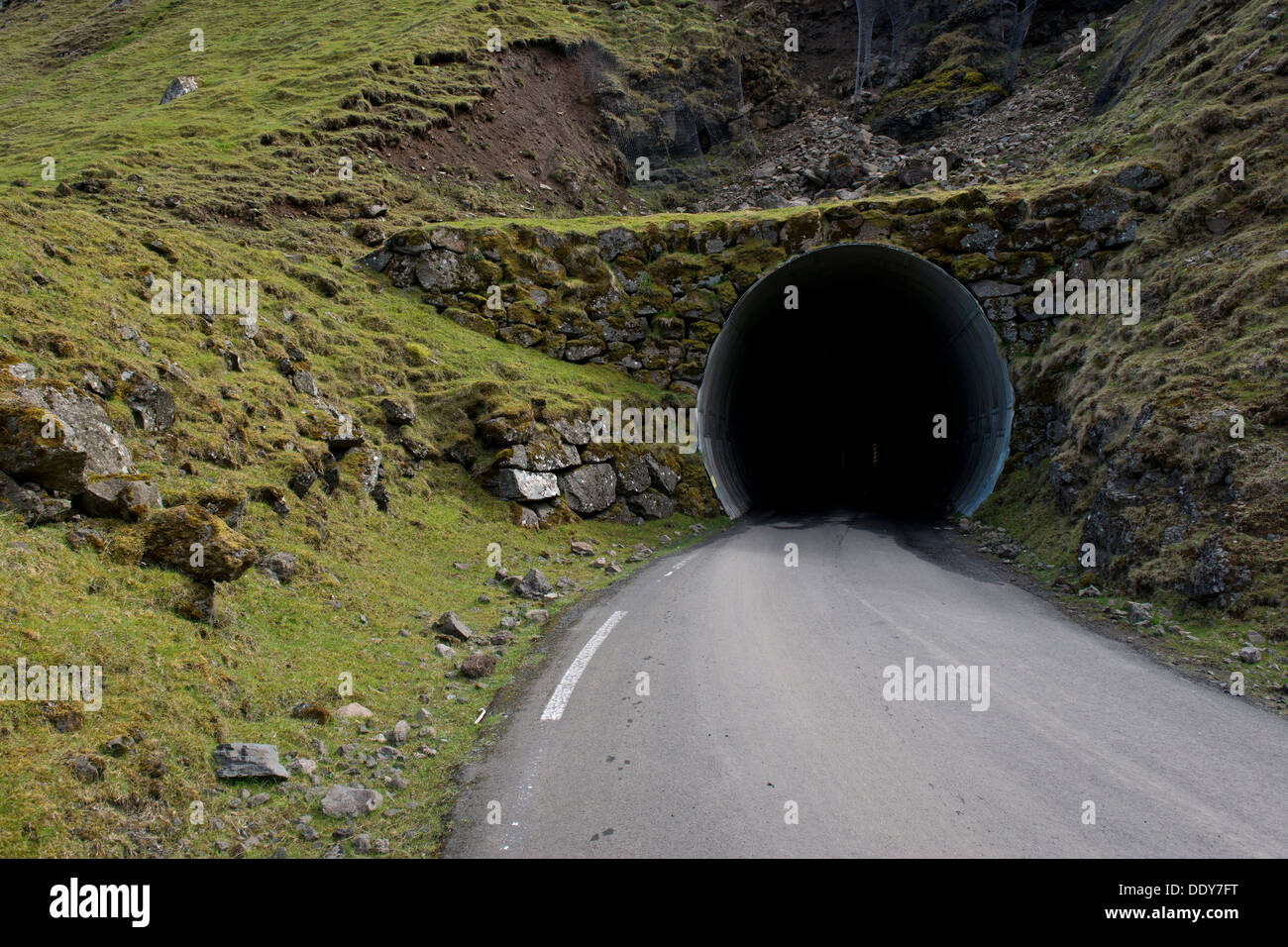 Entrance into a tunnel Stock Photo