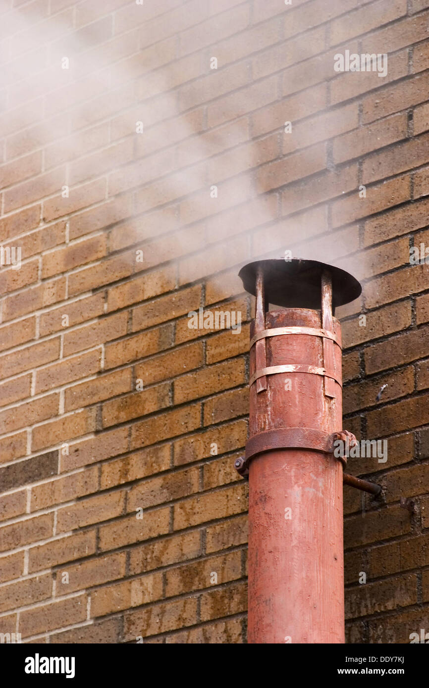 Vent pipe releasing steam Stock Photo Alamy