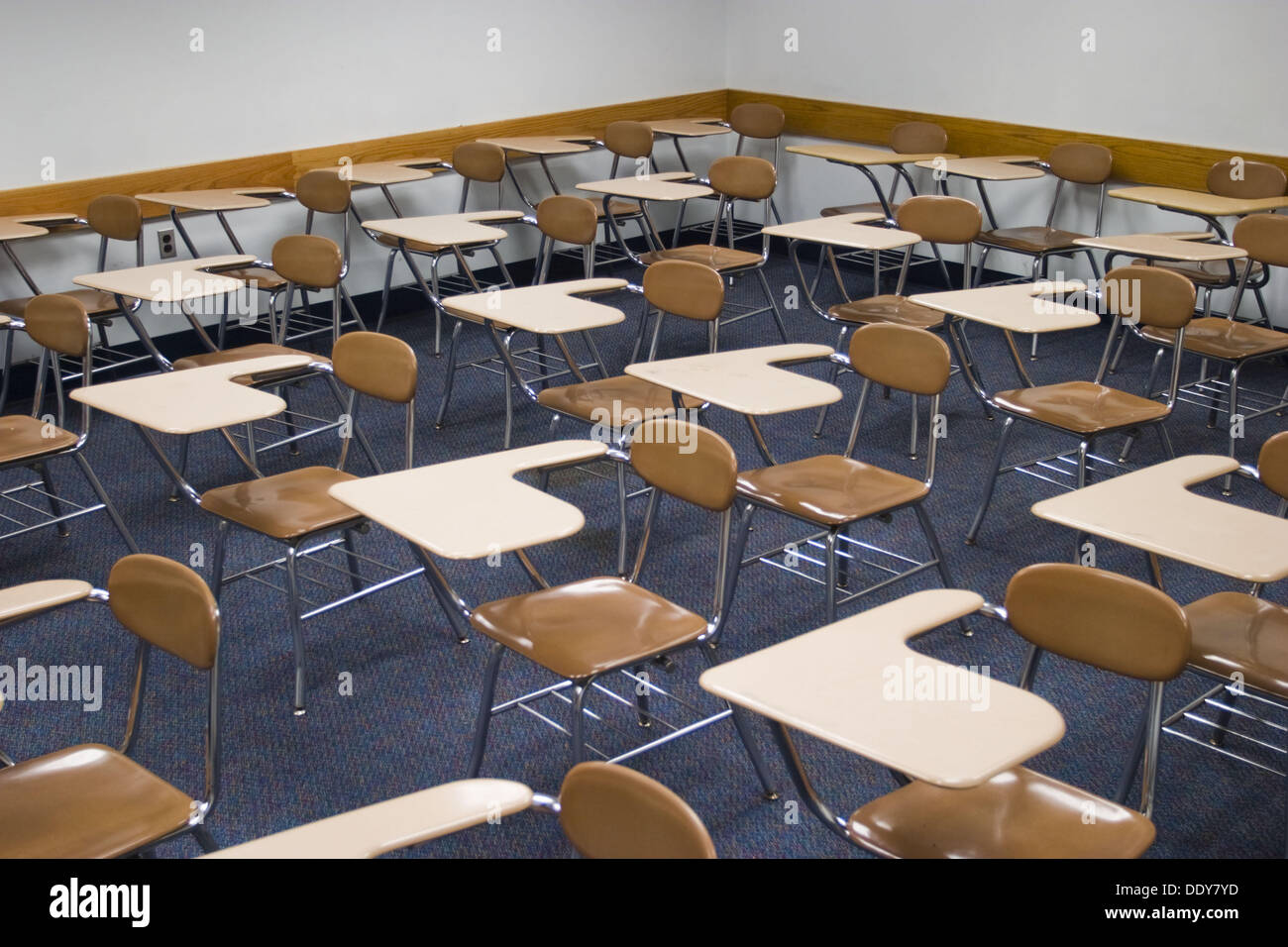 College Classroom With Empty Student Desks Stock Photo 60220593