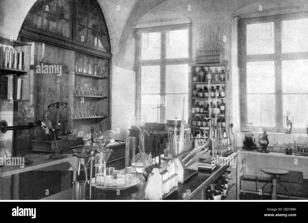 medicine,pharmacy,pharmacy,Mohren-Apotheke,Bayreuth,built after plans by Michael Mebart(circa 1573 - 1621),1610,interior view,vaults of the laboratory,circa 1900,17th century,geography / travel,Germany,Bavaria,Franconia,Mohren - Apotheke,Mohrenapotheke,architecture,pharmaceutics,pharmacology,medicinal drug,medicament,drugs,medication,pill,tablet,pills,tablets,pharmaceuticals,pharmaceutical products,at the turn of the 19th / 20th century,laboratory,lab,labs,laboratories,table,tables,vessel,vessels,experiment,experiments,,Additional-Rights-Clearences-Not Available Stock Photo