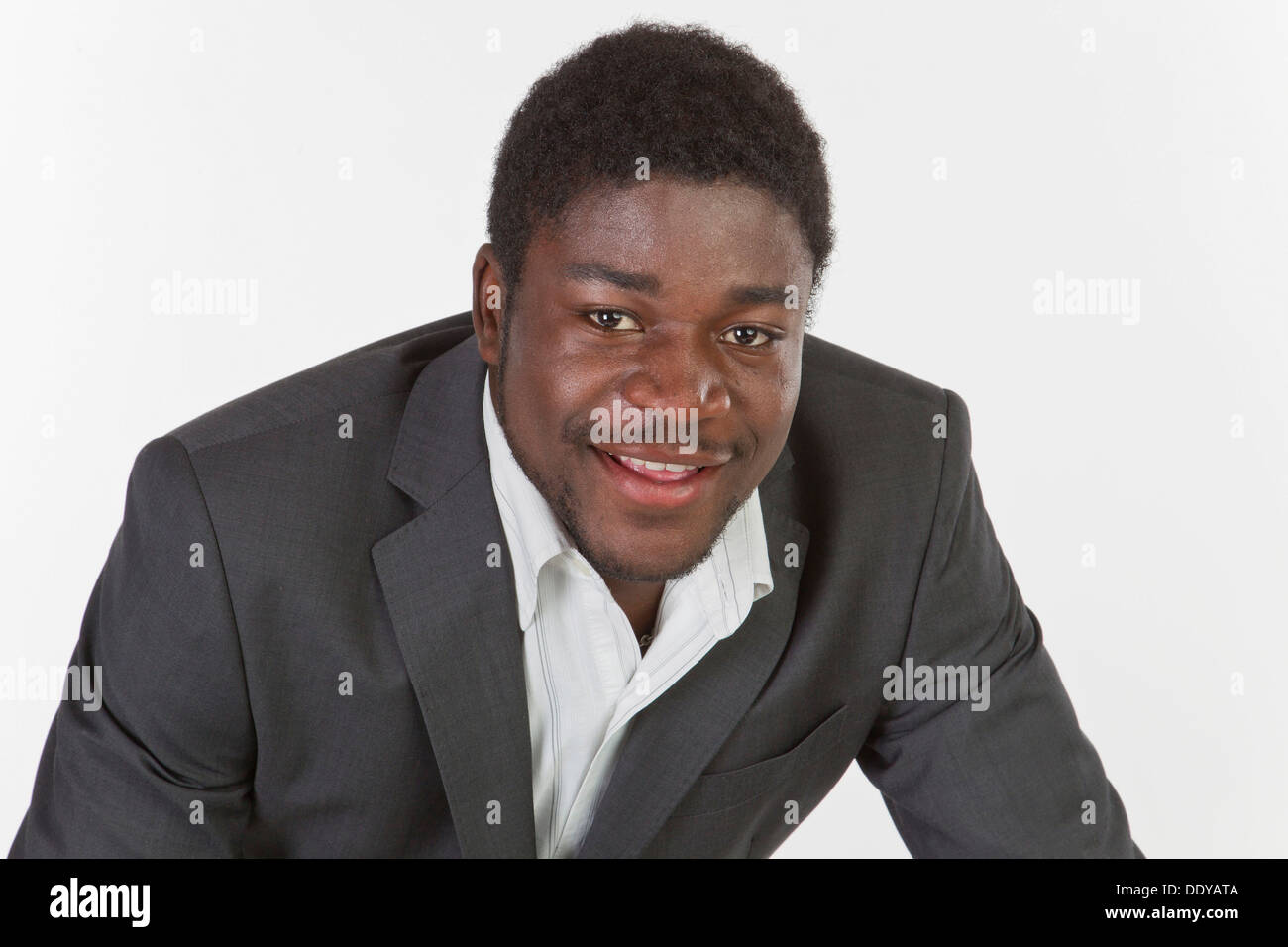 Young black man in a suit, portrait Stock Photo
