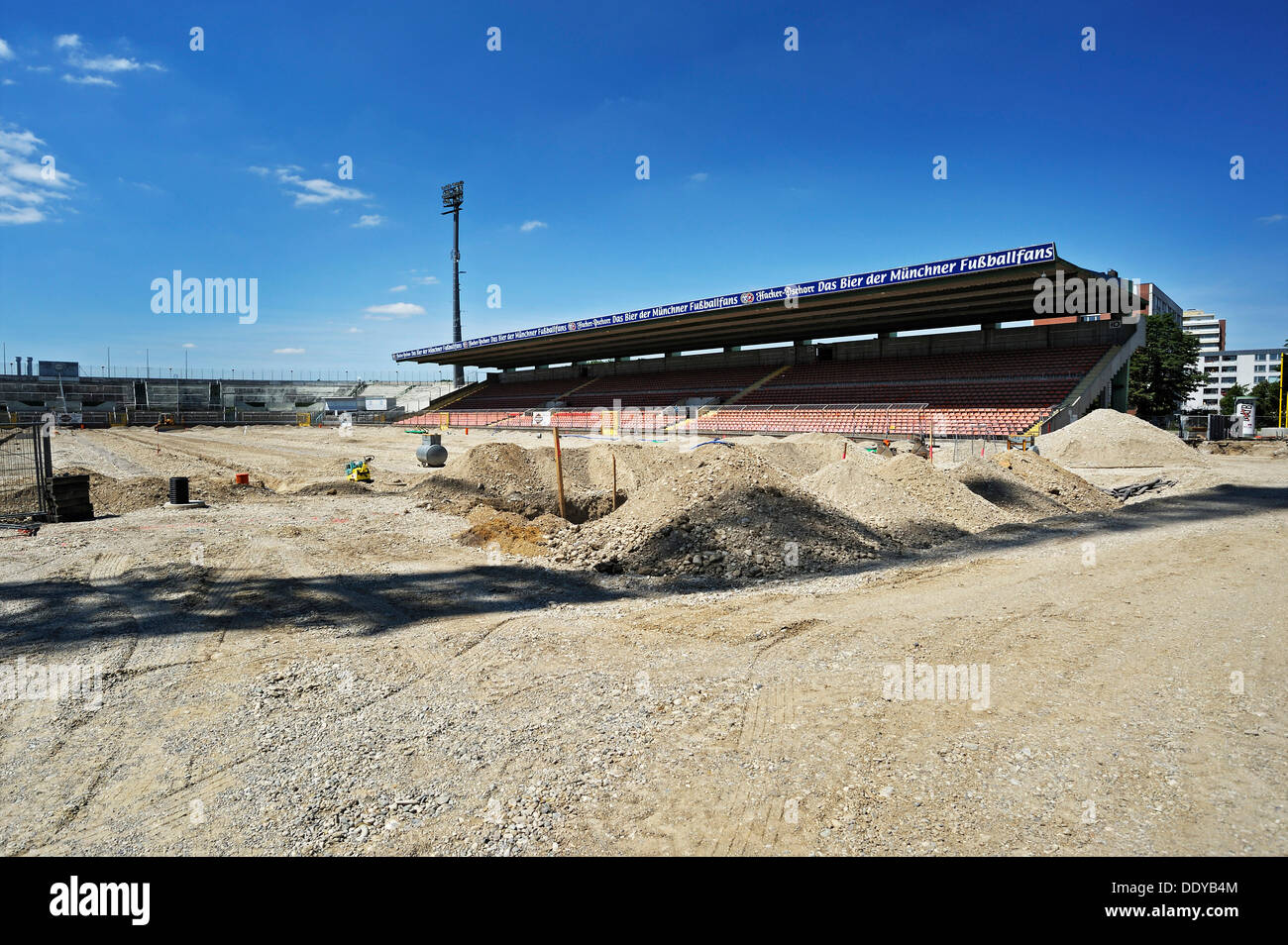 Reconstruction of the Gruenwalder Stadion stadium in Munich, Bavaria Stock Photo