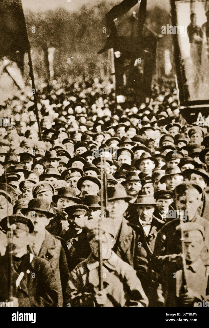 Russian revolutionaries in Petrograd (St Petersburg), Russia, 1917. Artist: Unknown Stock Photo