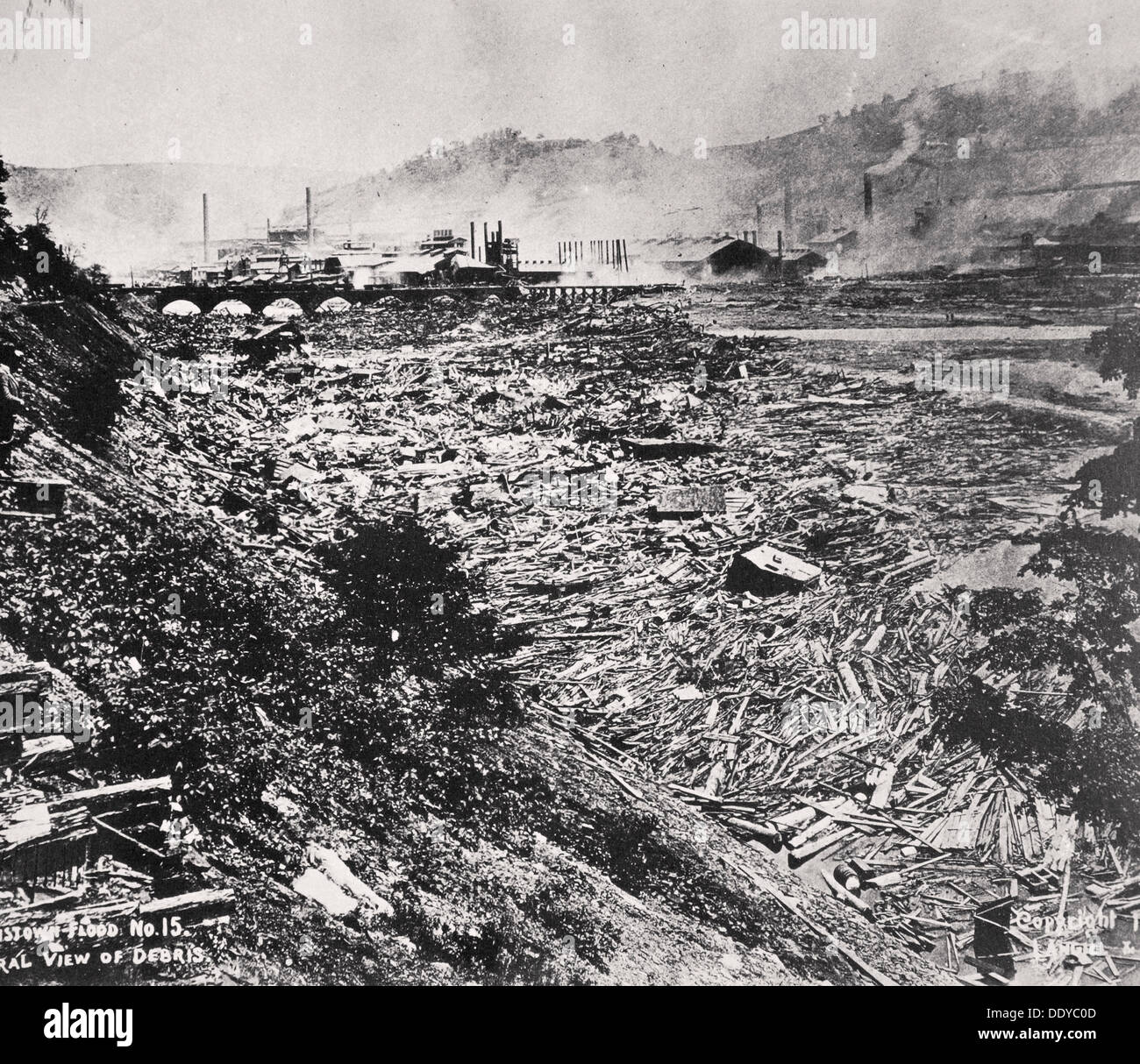 The Johnstown Flood disaster, Pennsylvania, USA, 31 May, 1889. Artist: Unknown Stock Photo