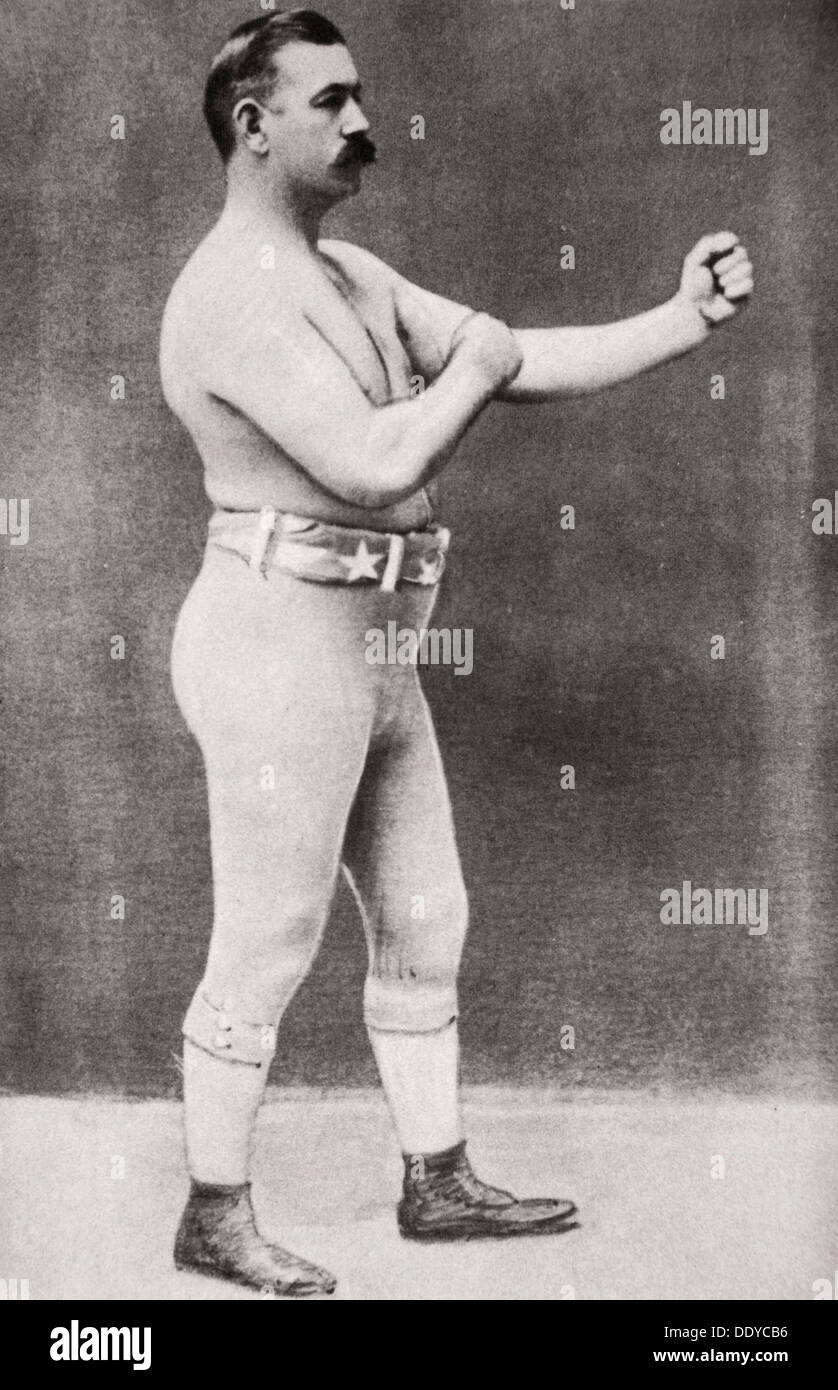 John L Sullivan, American boxer, c1898. Artist: Unknown Stock Photo