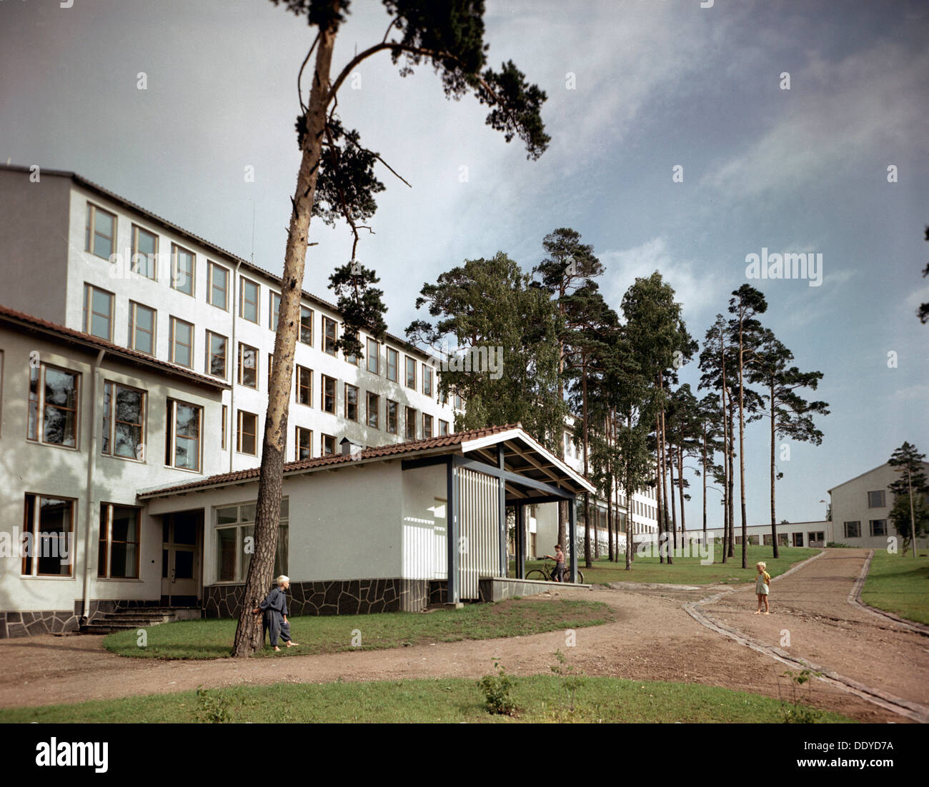 Newly built block of flats, Helsinki, Finland, 1970s. Artist Göran