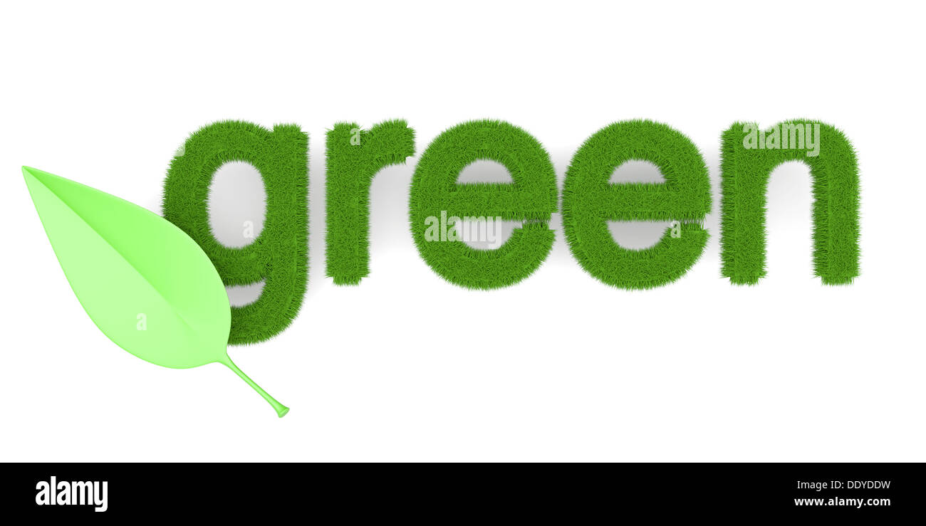 The word Green. Symbol for ecology. 3d illustration Stock Photo Alamy
