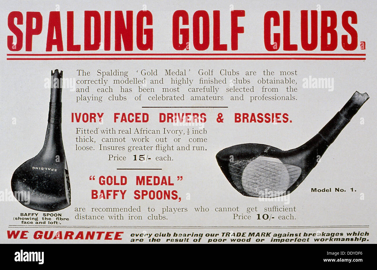 Advertisement for Spalding golf clubs, 1910. Artist: Unknown Stock Photo -  Alamy