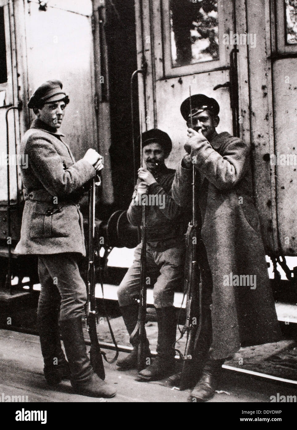 Portrait red guards russian revolution 1917 hires stock photography