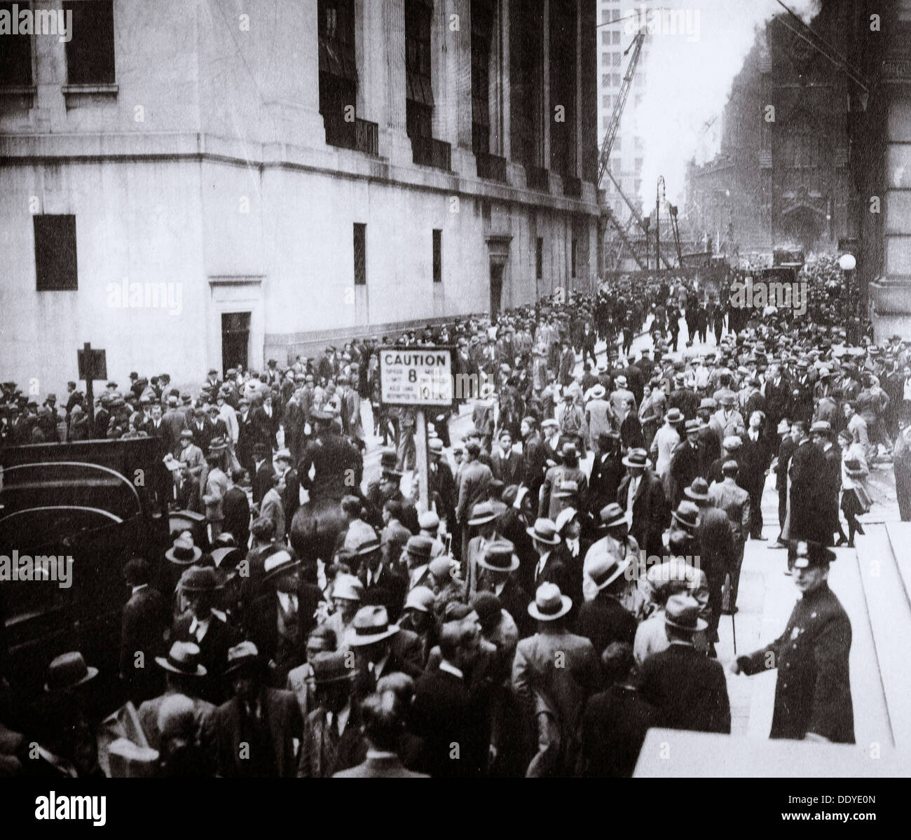 The Wall Street Crash, New York City, USA, Thursday, 24 October 1929. Artist: Unknown Stock Photo