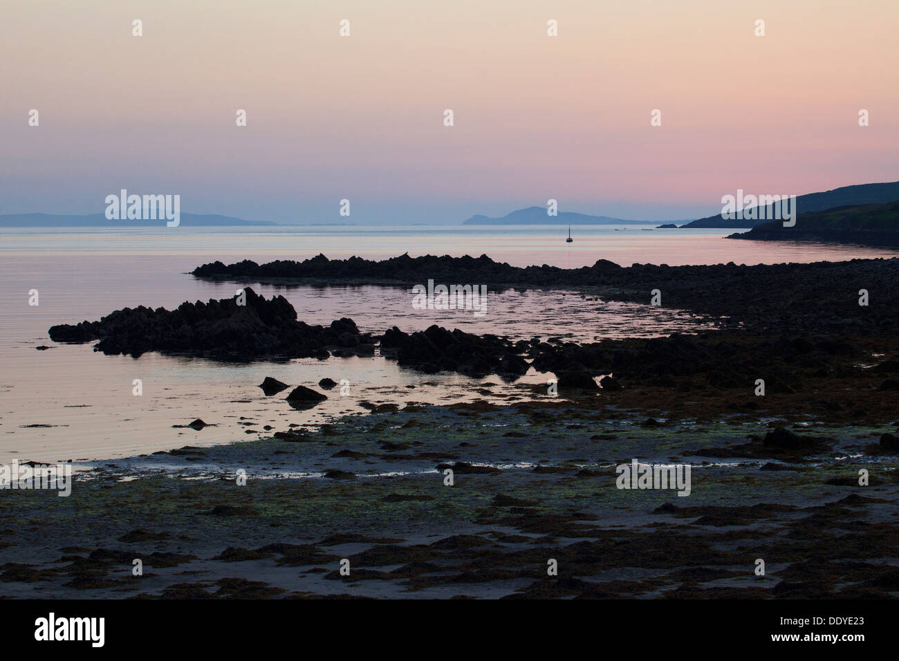 Cleggan Bay in County Galway, Ireland at dusk Stock Photo