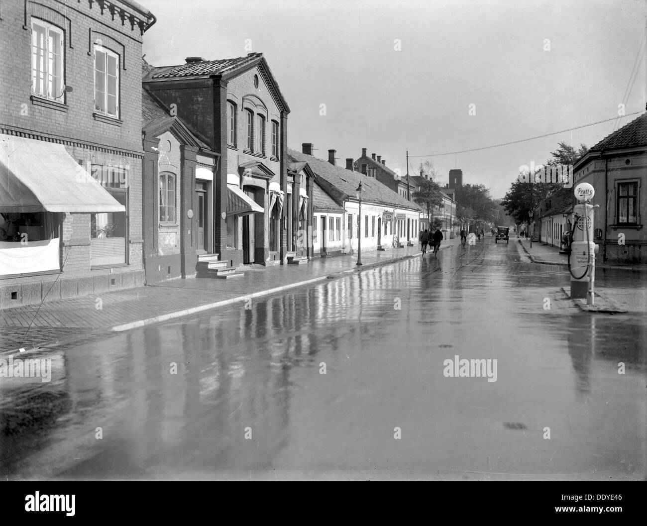 Petrol Pump In A Built up Area Landskrona Sweden 1930 Artist