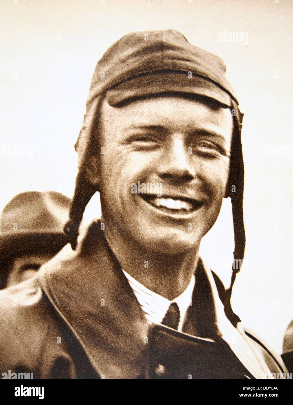 Charles Lindbergh, American aviator, at Le Bourget Aerodrome, Paris, France, May 1927. Artist: Unknown Stock Photo