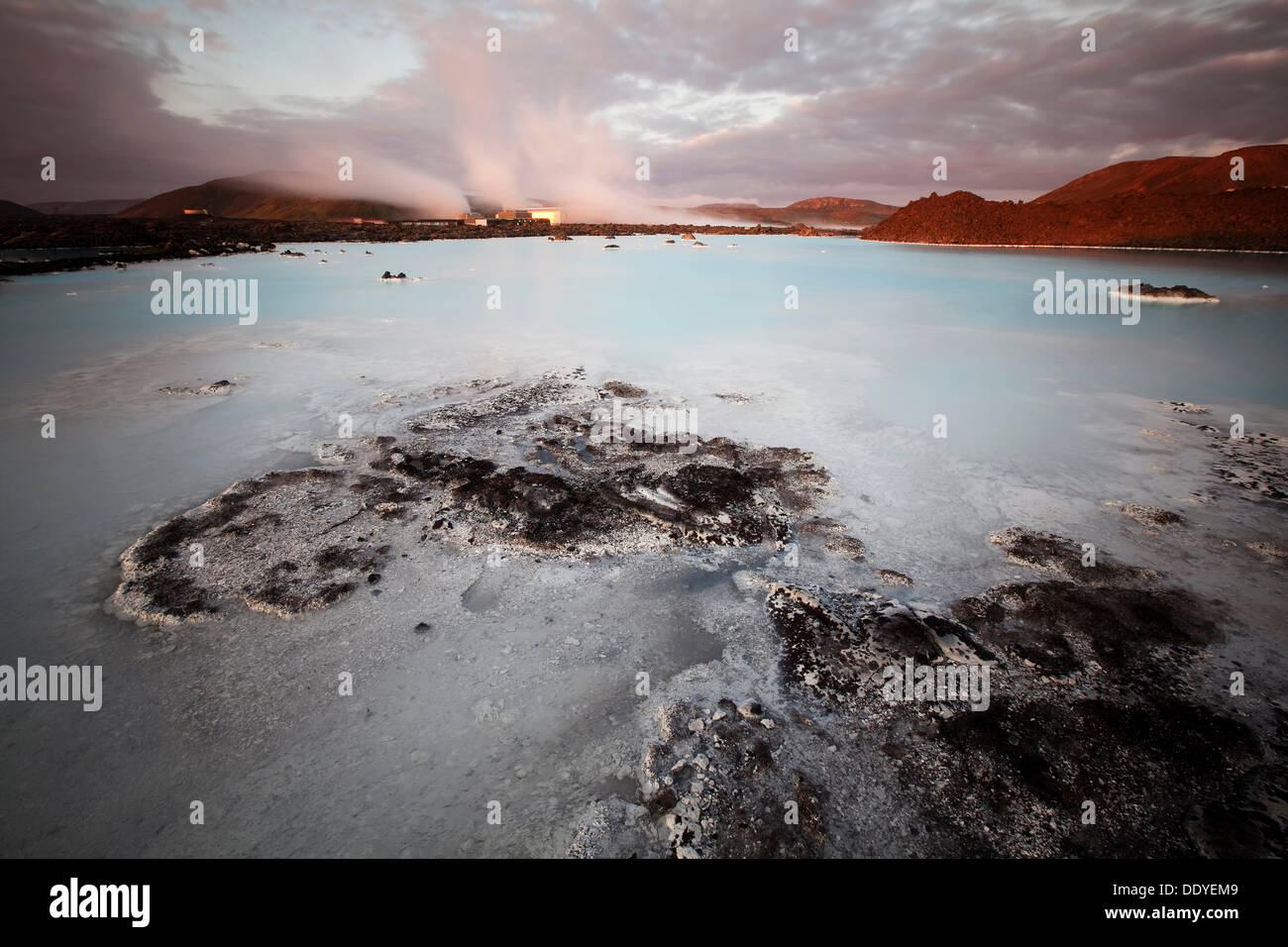 Blue Lagoon geothermal spa, Reykjanes Peninsula, South Iceland, Iceland, Europe Stock Photo