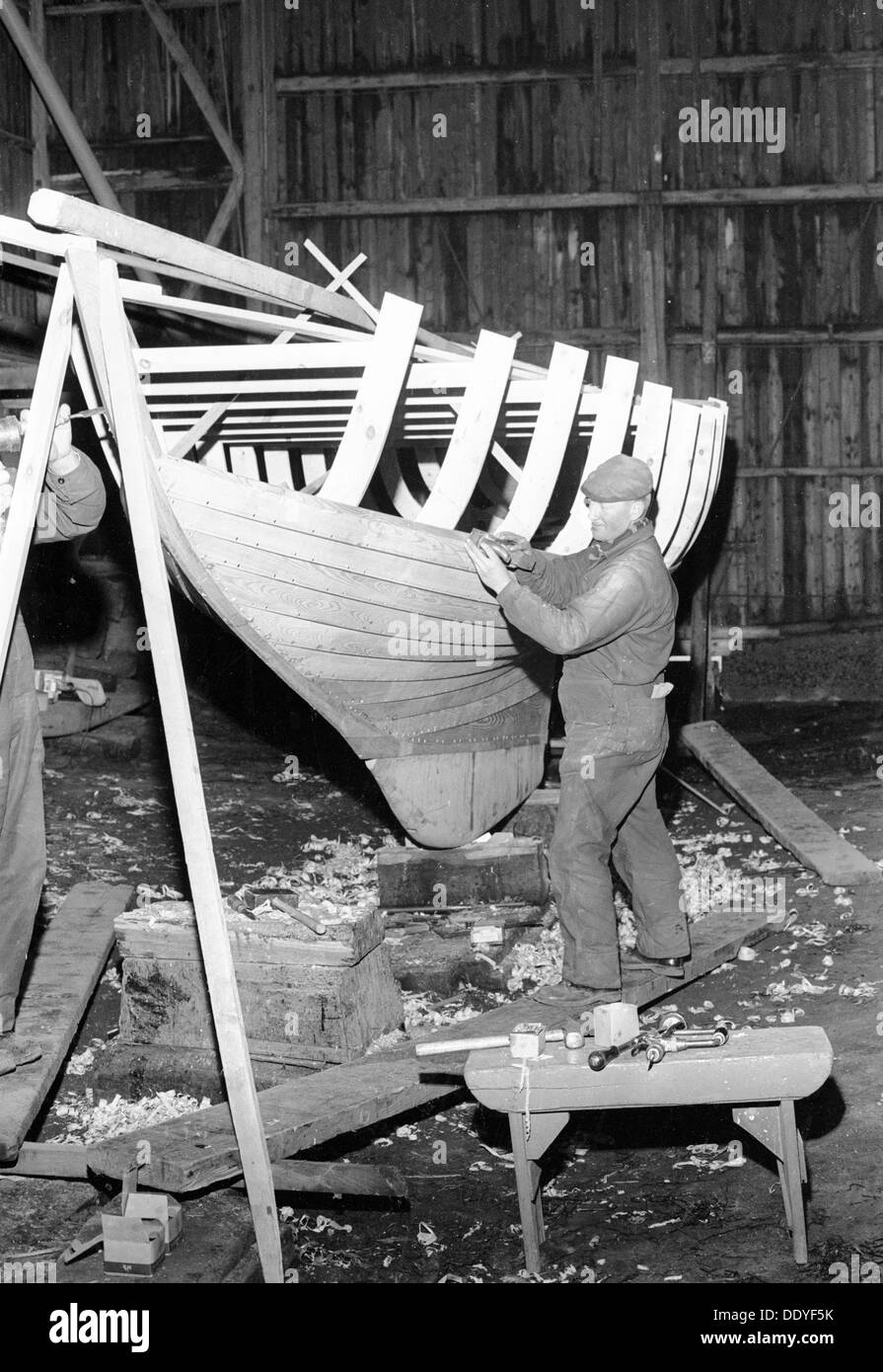 Boat builder, Landskrona, Sweden, 1966, Artist: Unknown Stock Photo