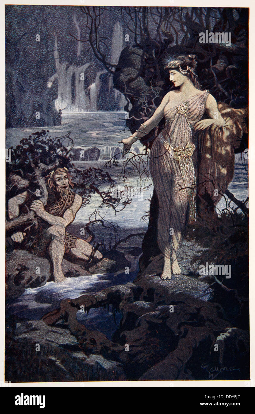 'The Temptation of Ea-Bani', 1915.  Artist: Ernest Wellcousins Stock Photo