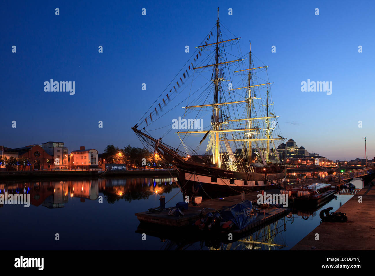 The three masted bark Jeanie Johnston in Dublin, Ireland Stock Photo