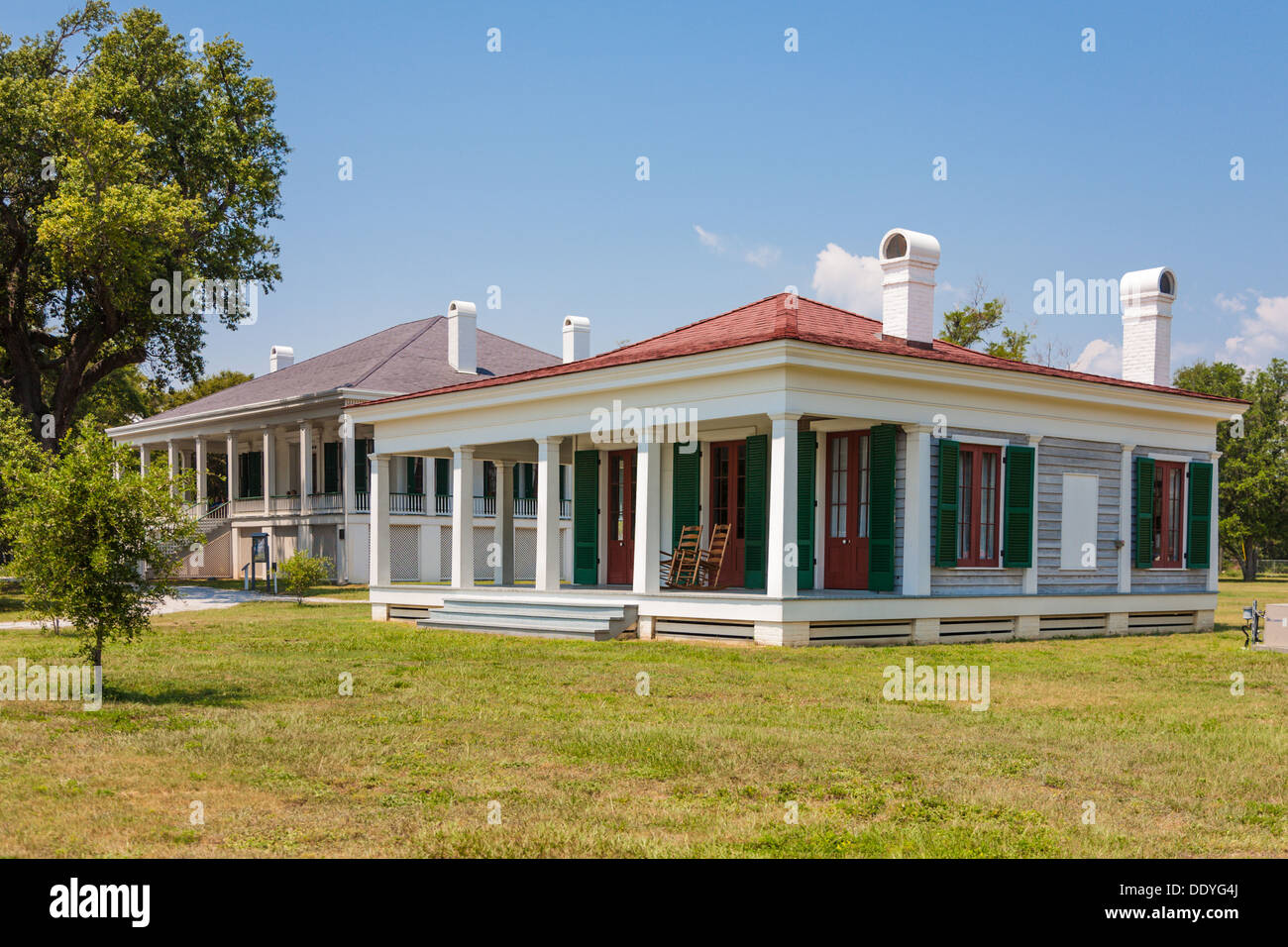 Restored Library Pavilion at Beauvoir Plantation, post-war home of Confederate President Jefferson Davis in Biloxi, MS Stock Photo