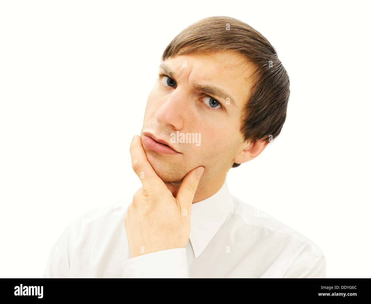 Businessman with a serious face, pensive, portrait Stock Photo