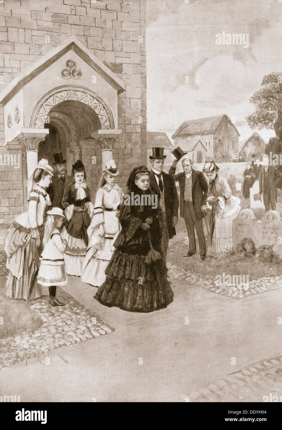 'Her Majesty at Whippingham Church', 1901.  Artist: A Forestier Stock Photo