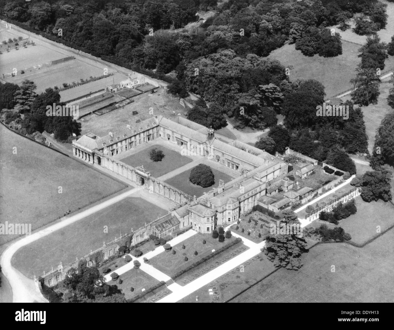 Aerial view of Worksop Manor, Nottinghamshire, August 1956. Artist: Unknown Stock Photo