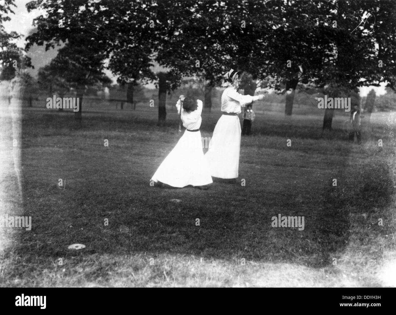 Ladies on the golf links, Bulwell Hall Park, Nottingham, Nottinghamshire, 1910. Artist: Unknown Stock Photo