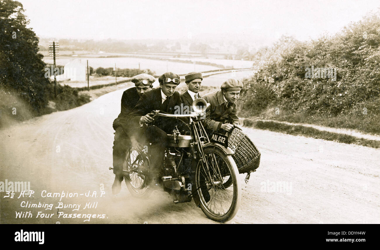 Campion Brothers motor cycle, Bunny Hill, Nottinghamshire, c1912. Artist: H Houldsworth Stock Photo