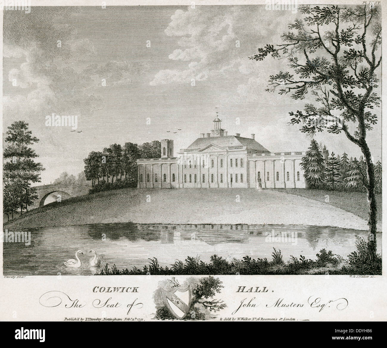 Colwick Hall, Colwick, Nottinghamshire, 1791. Artist: W & J Walker Stock Photo